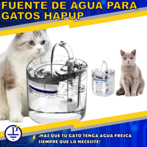 Fuente de agua para gatos con sensor de presencia HAPUP