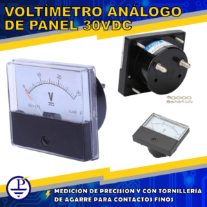 Voltímetro Análogo de Panel 30VDC